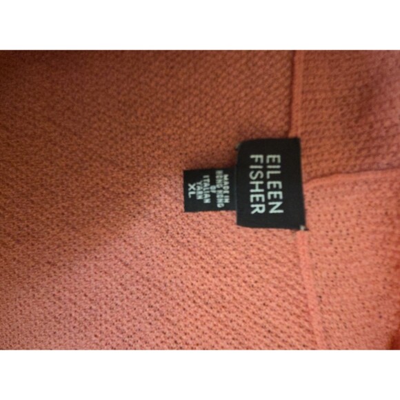 Eileen Fisher Knit Cardigan Linen Crepe Sandstone Size XL Salmon Pink - Picture 5 of 5